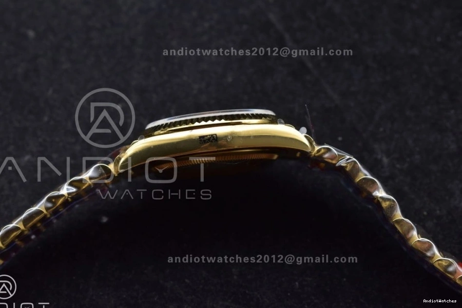 Diamond with Steel YG V5 Dial Bracelet vr3255 36 Grey 698 on 904L Square Edition Sophisticated DayDate Best Weight) QF President (Gain 0213